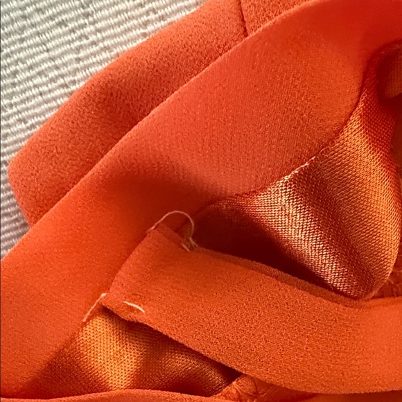 Vibrant Orange Flowy hi lo Sleeveless Dress - Picture 8 of 9